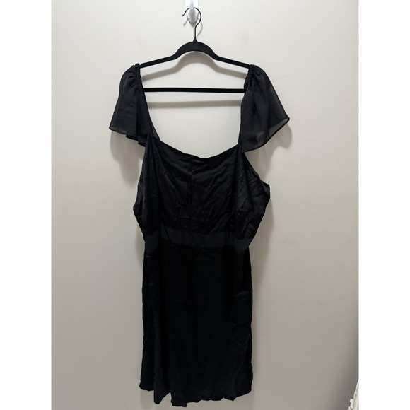 by anthropologie Plus Sheer Flutter Sleeve Satin Dress Size 26W‎ - Picture 1 of 13